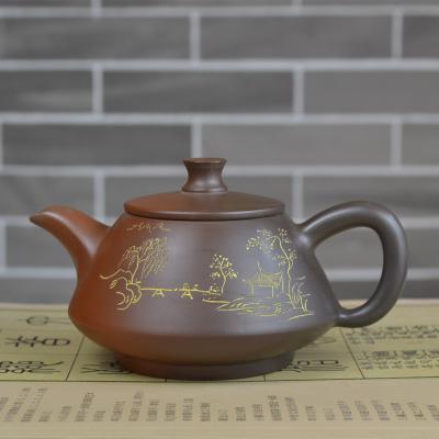 民间大师黄兰山水坭兴陶茶壶