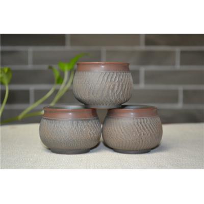 手工拉坯茶杯跳刀纹茶杯